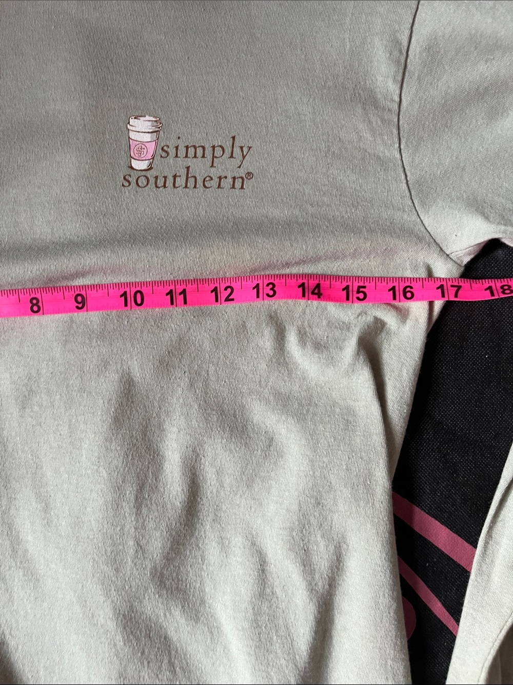 Simply Southern Sage Long Sleeve Tee with Pink & Leopard Coffee Graphic - Picture 13 of 15